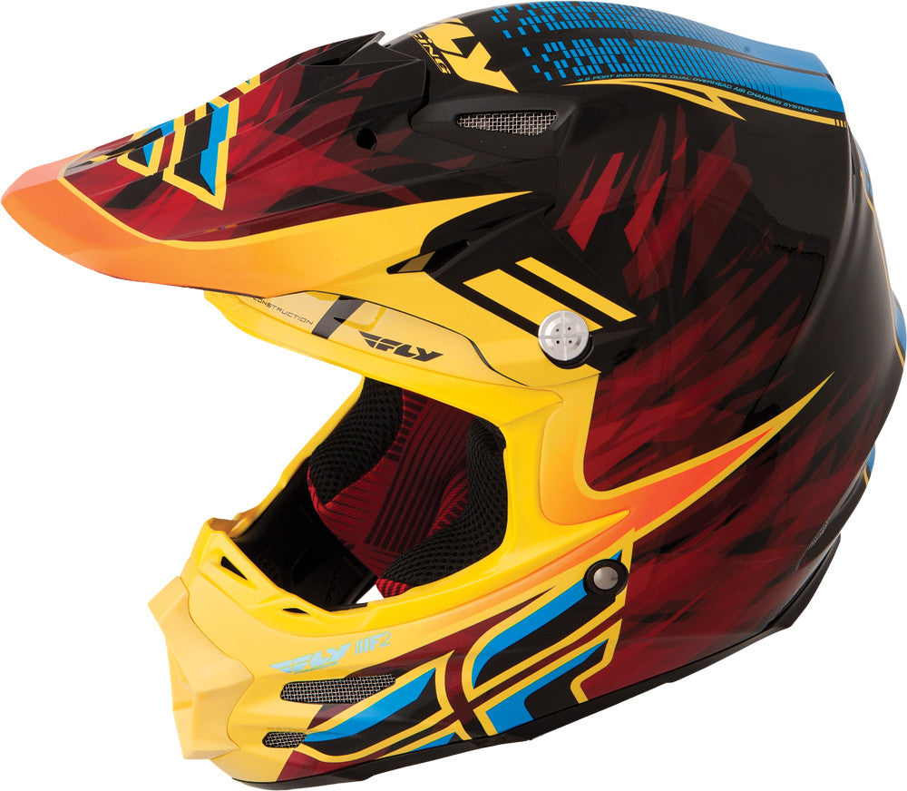 F2 Carbon Shorty Helmet Black/Yellow/Blue