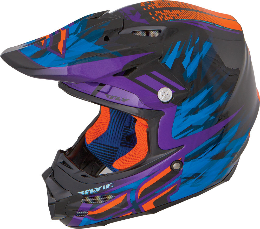 F2 Carbon Shorty Helmet Black/Purple/Orange