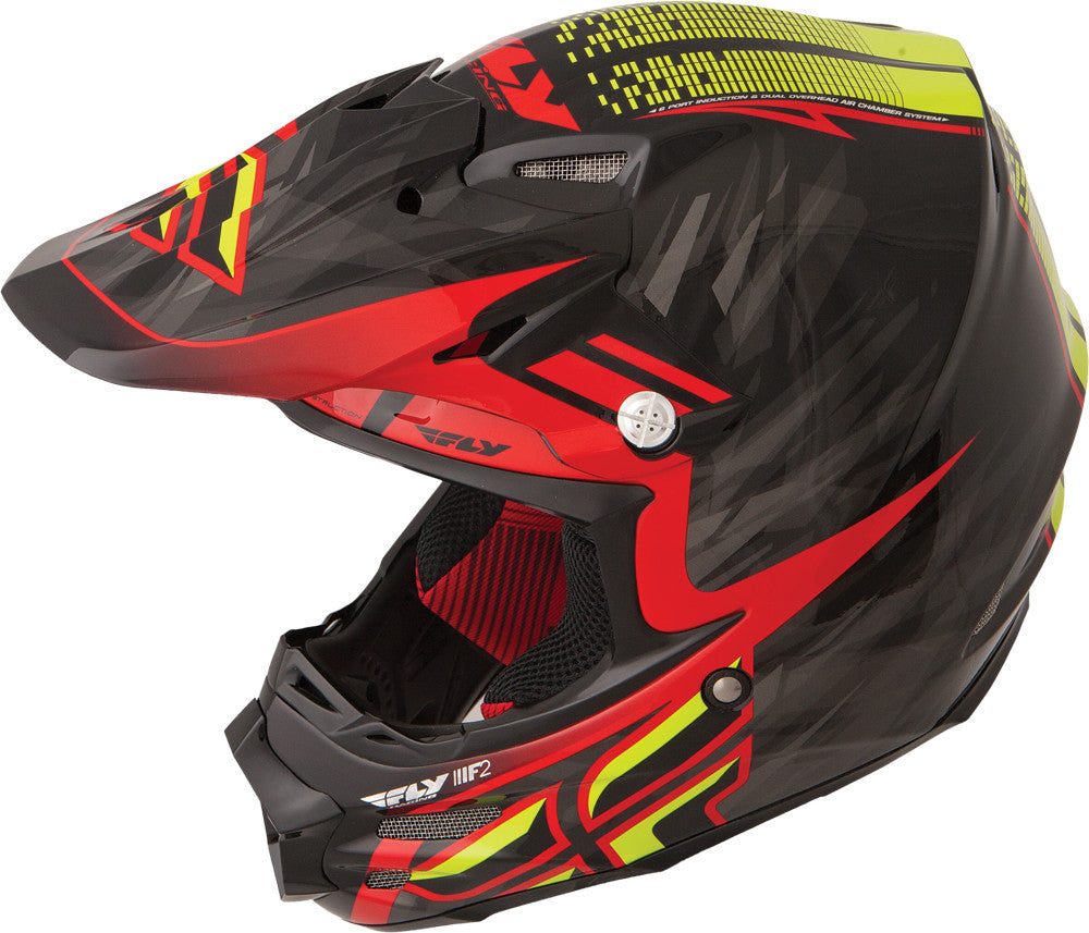 F2 Carbon Shorty Replica Helmet Black/Red/Lime