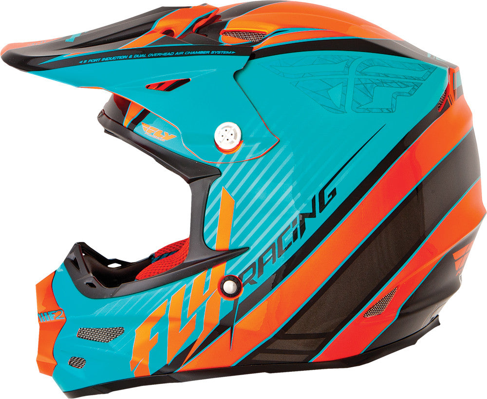 F2 Carbon Fastback Helmet Teal/Orange/Black