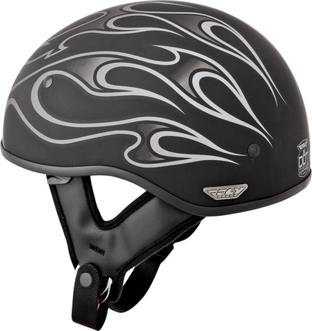 .357 Half Helmet Grey Flame