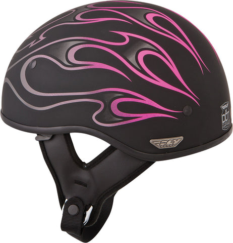 .357 Half Helmet Pink Flame